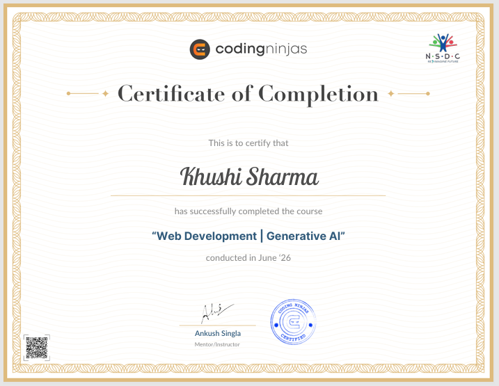 “Web Development | Generative AI Certification
