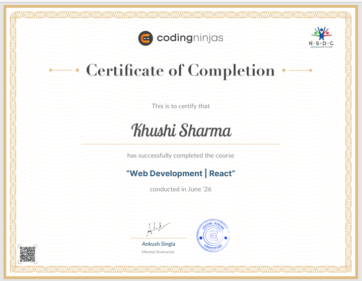Web Development | React Certification